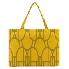 The Michigan Pattern Yellow Medium Zipper Tote Bag