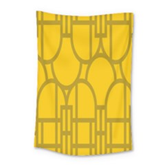 The Michigan Pattern Yellow Small Tapestry by Simbadda