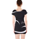 Cat Black Vector Minimalism Short Sleeve Bodycon Dress View2