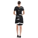 Cat Black Vector Minimalism Short Sleeve V-neck Flare Dress View2