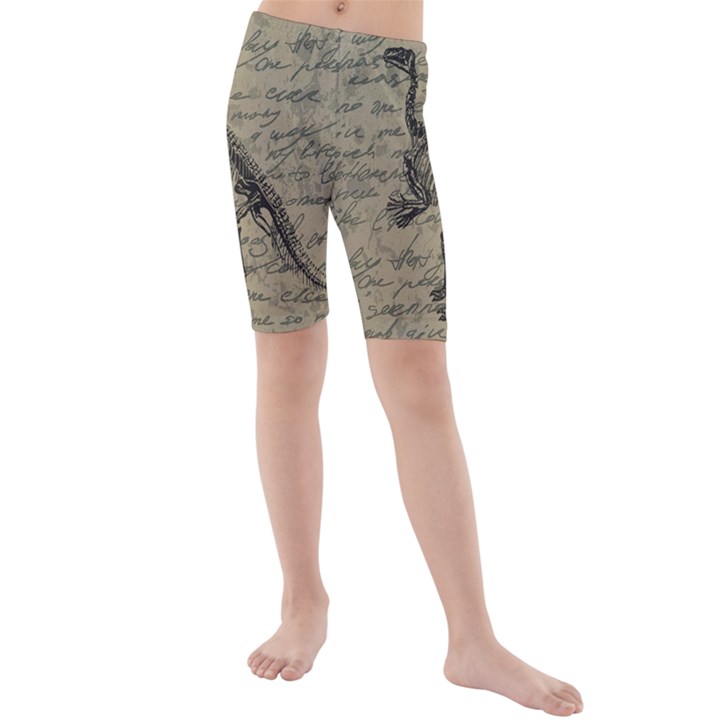 Dinosaur skeleton Kids  Mid Length Swim Shorts