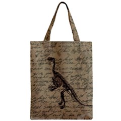 Dinosaur Skeleton Zipper Classic Tote Bag