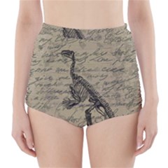 Dinosaur Skeleton High-waisted Bikini Bottoms