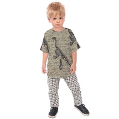 Dinosaur Skeleton Kids  Raglan Tee