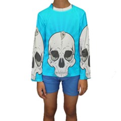 Skull Ball Line Schedule Kids  Long Sleeve Swimwear