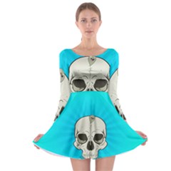 Skull Ball Line Schedule Long Sleeve Skater Dress