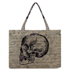 Skull Medium Zipper Tote Bag by Valentinaart