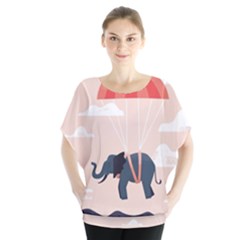 Digital Slon Parashyut Vektor Blouse