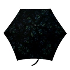 Fractal Pattern Black Background Mini Folding Umbrellas by Simbadda