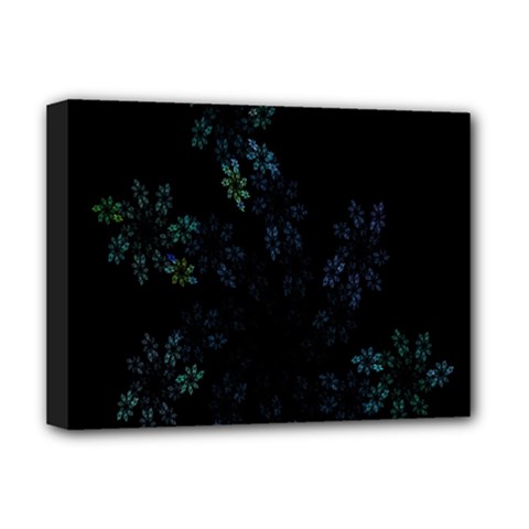 Fractal Pattern Black Background Deluxe Canvas 16  X 12  