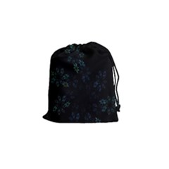 Fractal Pattern Black Background Drawstring Pouches (small)  by Simbadda