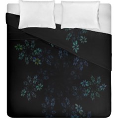 Fractal Pattern Black Background Duvet Cover Double Side (king Size) by Simbadda