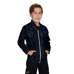 Fractal Pattern Black Background Wind Breaker (kids)