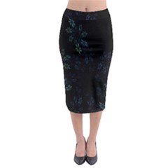 Fractal Pattern Black Background Midi Pencil Skirt