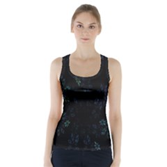 Fractal Pattern Black Background Racer Back Sports Top