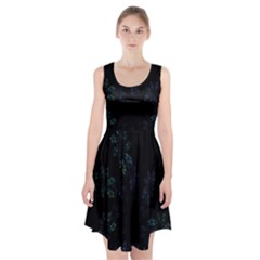 Fractal Pattern Black Background Racerback Midi Dress