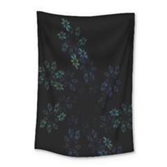 Fractal Pattern Black Background Small Tapestry by Simbadda