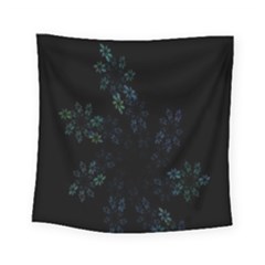 Fractal Pattern Black Background Square Tapestry (small) by Simbadda