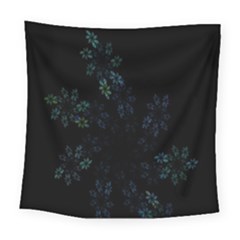 Fractal Pattern Black Background Square Tapestry (large)