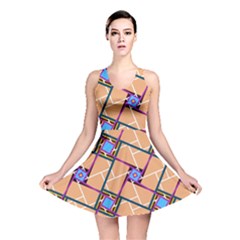 Overlaid Patterns Reversible Skater Dress