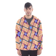 Overlaid Patterns Hooded Wind Breaker (men)