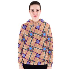 Overlaid Patterns Women s Zipper Hoodie