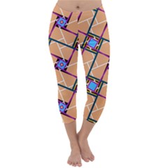 Overlaid Patterns Capri Winter Leggings 