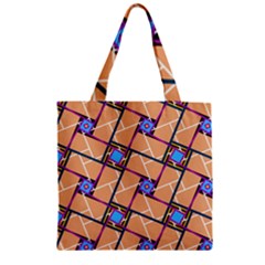 Overlaid Patterns Zipper Grocery Tote Bag