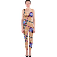 Overlaid Patterns Onepiece Catsuit