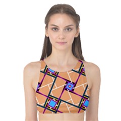 Overlaid Patterns Tank Bikini Top