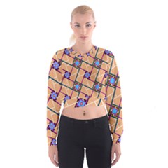 Overlaid Patterns Women s Cropped Sweatshirt