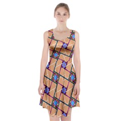 Overlaid Patterns Racerback Midi Dress