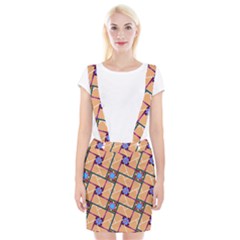 Overlaid Patterns Suspender Skirt