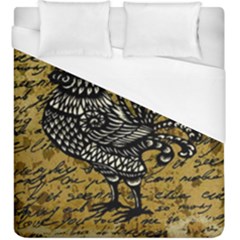 Vintage Rooster  Duvet Cover (king Size) by Valentinaart