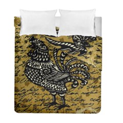 Vintage Rooster  Duvet Cover Double Side (full/ Double Size) by Valentinaart