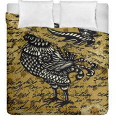 Vintage Rooster  Duvet Cover Double Side (king Size) by Valentinaart