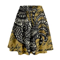 Vintage Rooster  High Waist Skirt