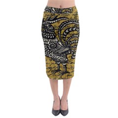 Vintage Rooster  Midi Pencil Skirt by Valentinaart