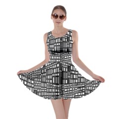 Recursive Subdivision Between 5 Source Lines Screen Black Skater Dress by Simbadda