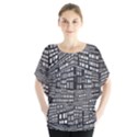 Recursive Subdivision Between 5 Source Lines Screen Black Blouse View1