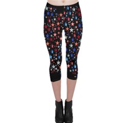 America Usa Map Stars Vector  Capri Leggings 