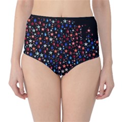 America Usa Map Stars Vector  High-waist Bikini Bottoms by Simbadda