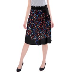 America Usa Map Stars Vector  Midi Beach Skirt