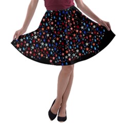 America Usa Map Stars Vector  A-line Skater Skirt