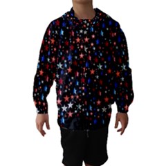 America Usa Map Stars Vector  Hooded Wind Breaker (kids)