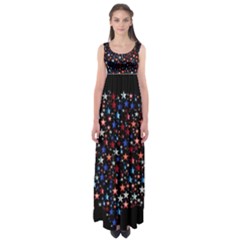 America Usa Map Stars Vector  Empire Waist Maxi Dress