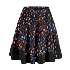 America Usa Map Stars Vector  High Waist Skirt