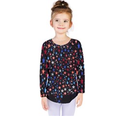 America Usa Map Stars Vector  Kids  Long Sleeve Tee