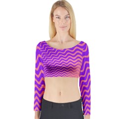 Pink And Purple Long Sleeve Crop Top