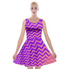 Pink And Purple Velvet Skater Dress